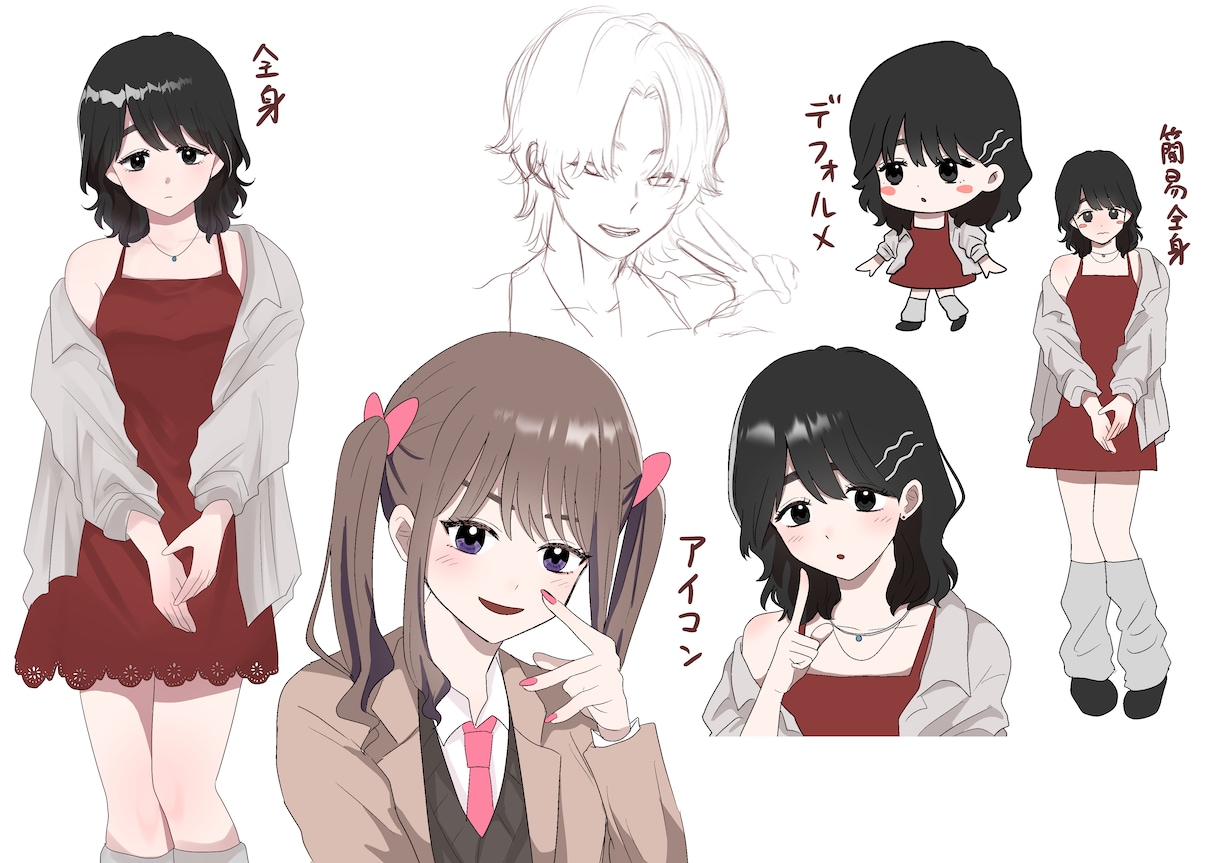 かわいい立ち絵、アイコン作成します 活動者向け！イラスト3点セットです イメージ2