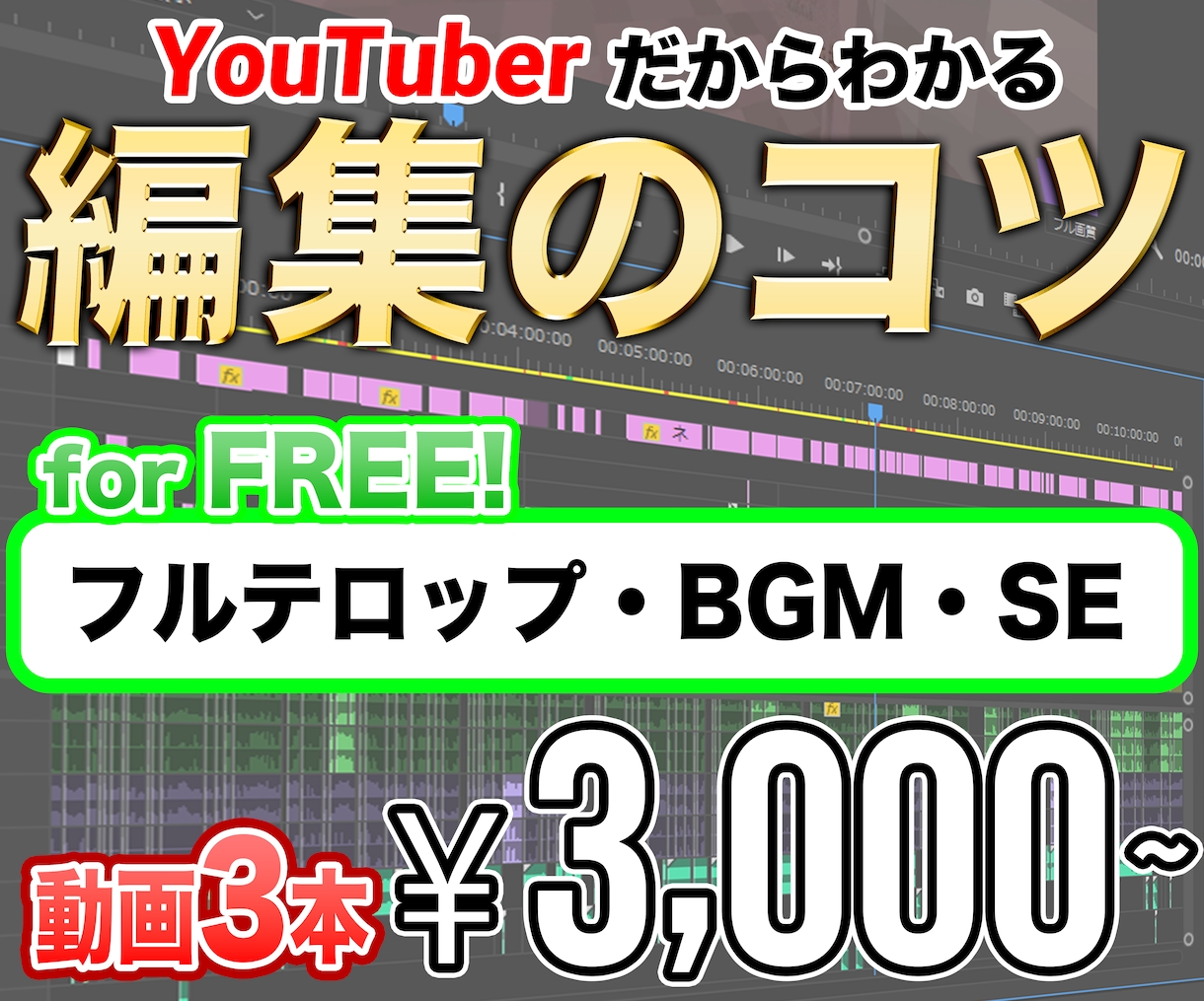 大好評！動画3本を3000円で作ります ※フルテロップ、効果音、SEは無料！ イメージ1