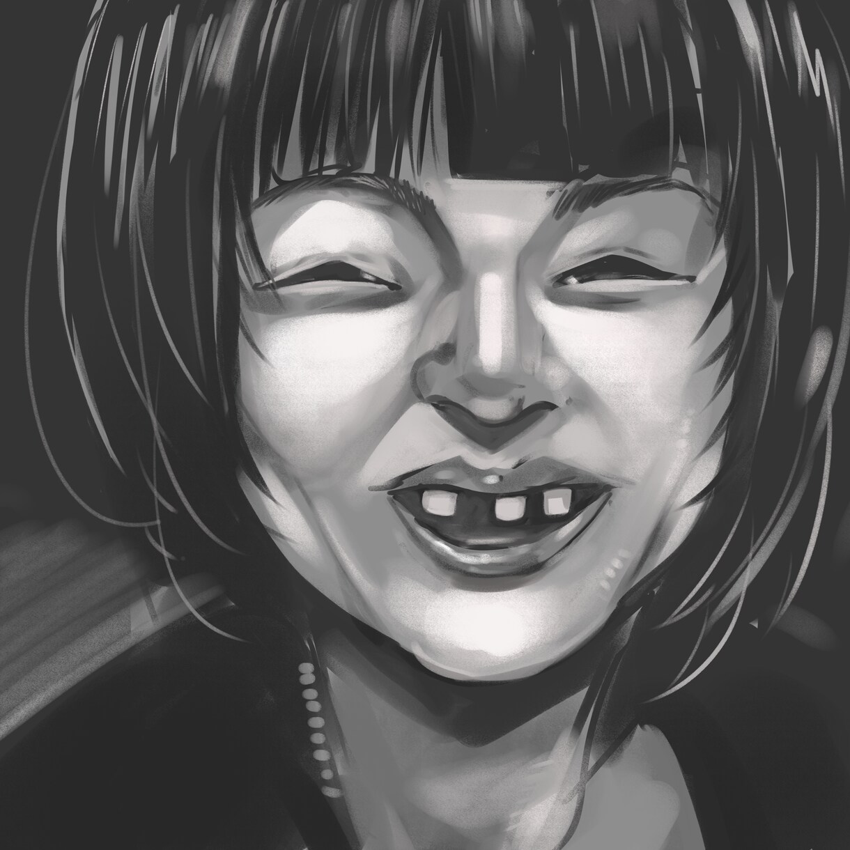 モノクロどアップのやばイイ感じの表情描きます 人とは違うプロフィール画像欲しい方。ぜひ！ イメージ1