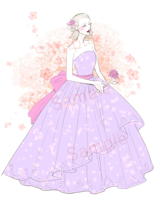 記念のドレスをイラストにします 大切な記念のドレス、おしゃれなイラストにしませんか？ イメージ2