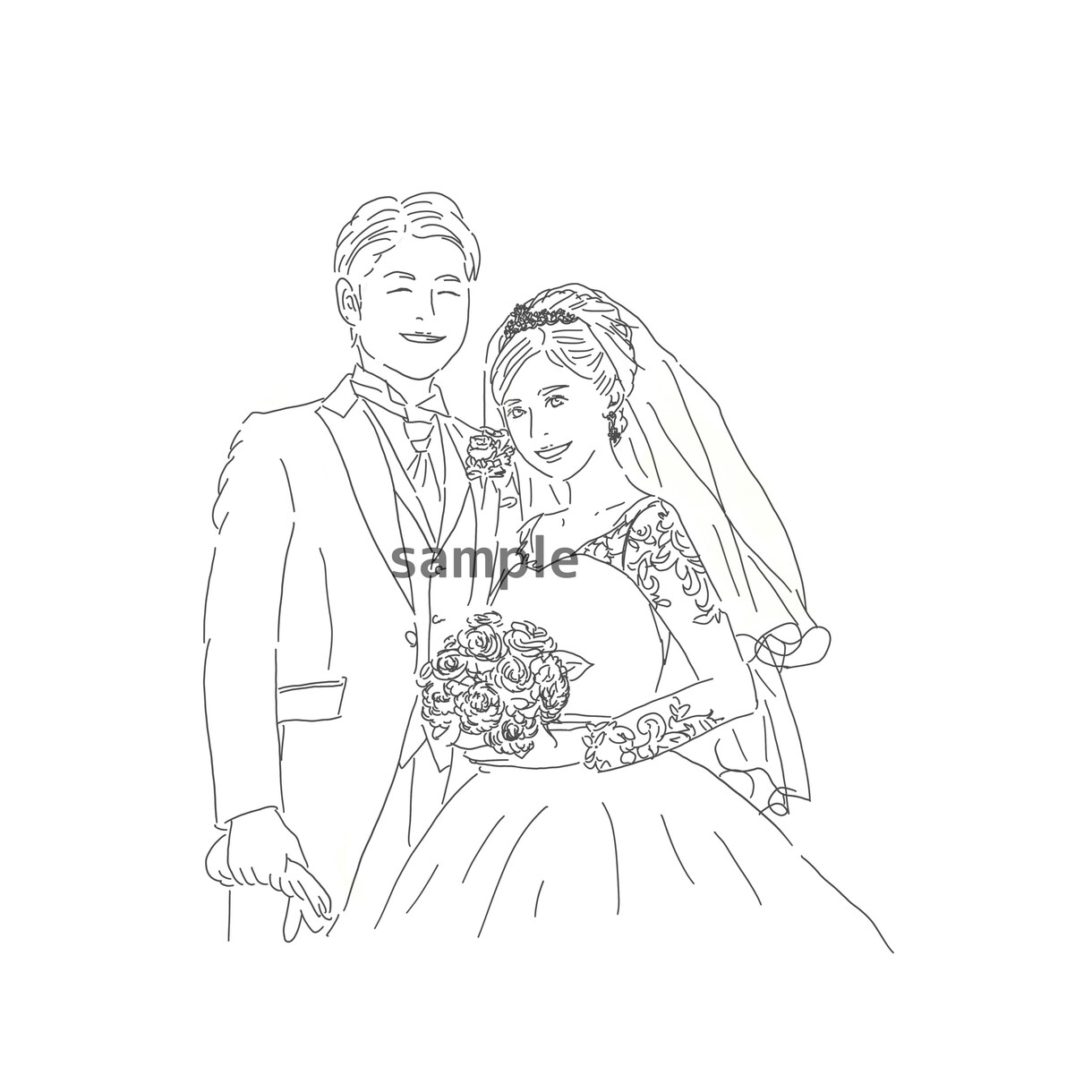 結婚式のイラストを書きます ウェルカムボードやゲストカーどなどに イメージ3