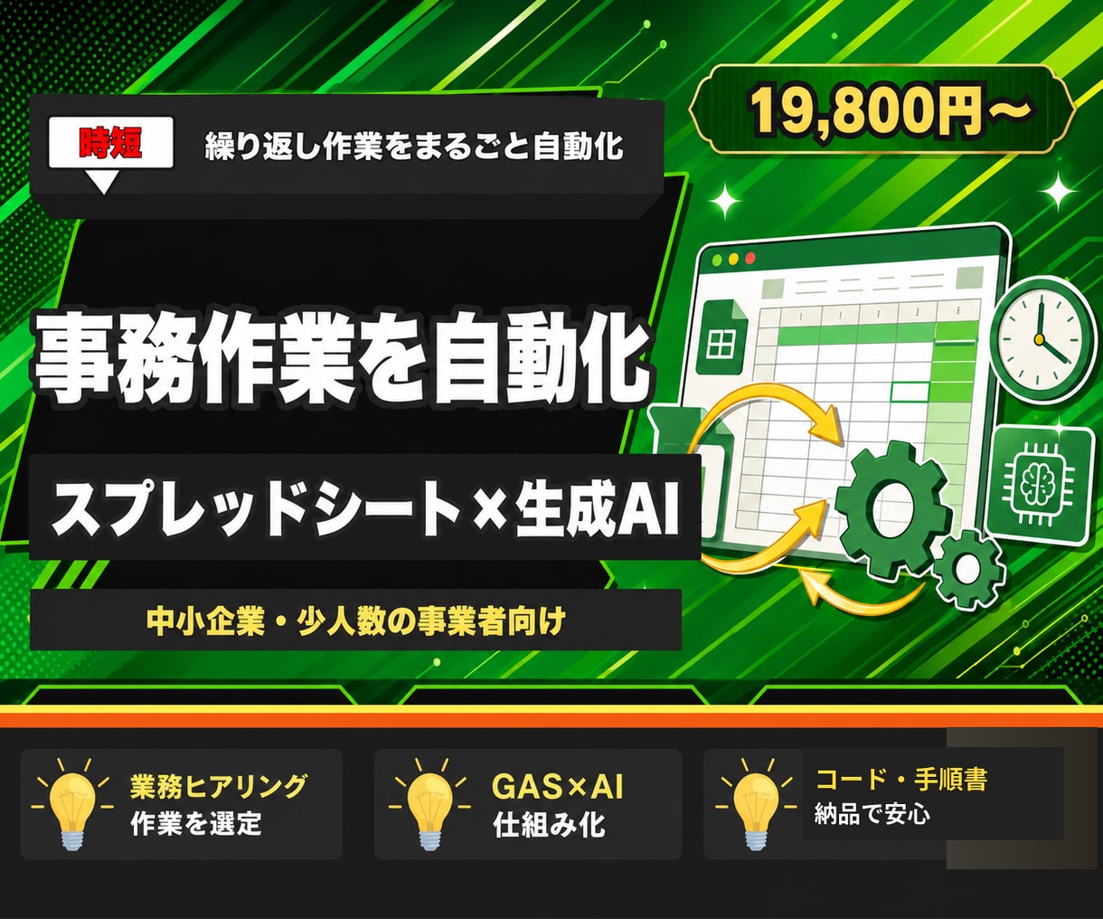 GASと生成AIでスプレッドシートを自動化します 毎回の集計・下書き・要約をボタンひとつで終わる仕組みに イメージ1