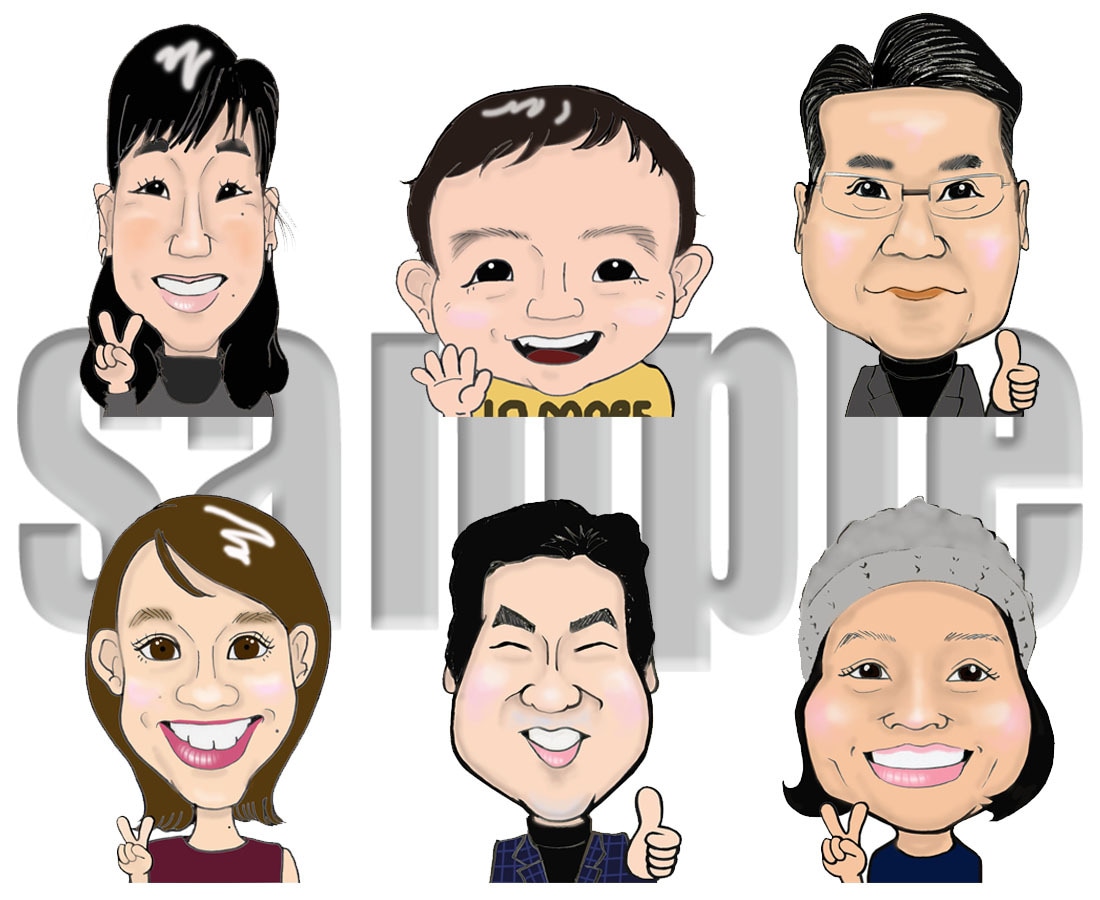 まるでスルメ！味のある笑顔の似顔絵描きます 似顔絵で印象づけ大！SNSアイコン名刺スタッフ紹介にオススメ イメージ4