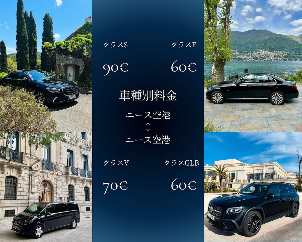 フランスニース空港↔︎ホテル送迎の手配致します 何時の発着でもOK豊富な車種で大きな荷物も大人数も対応可◎ イメージ4