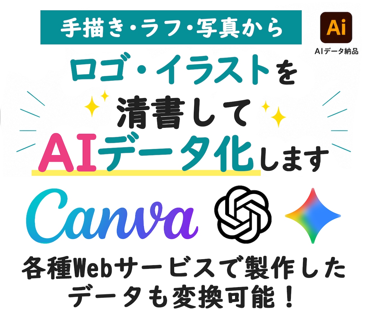 画像ロゴをAIデータ化します 印刷OK！入稿NGデータも完全対応 イメージ1