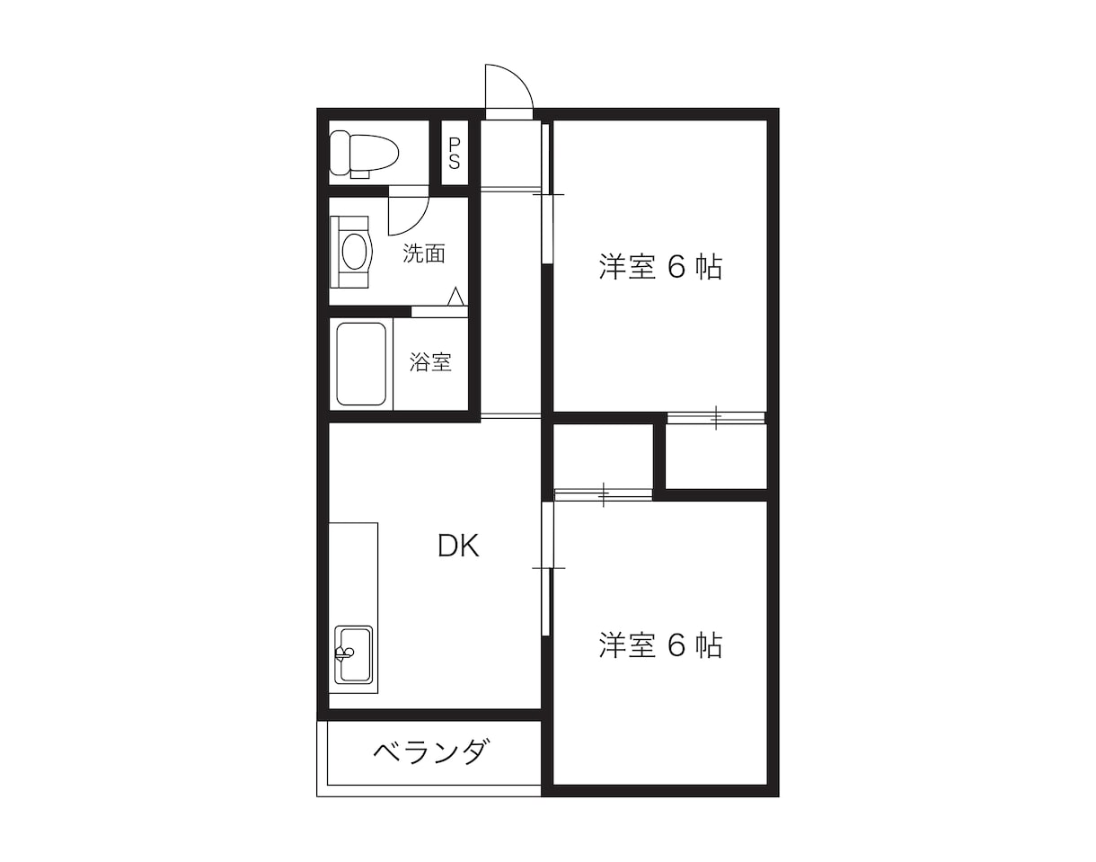 シンプルな間取り図作成、データ化いたします HPやSNSにも使いやすい見やすい重視で複数件も可能！ イメージ3