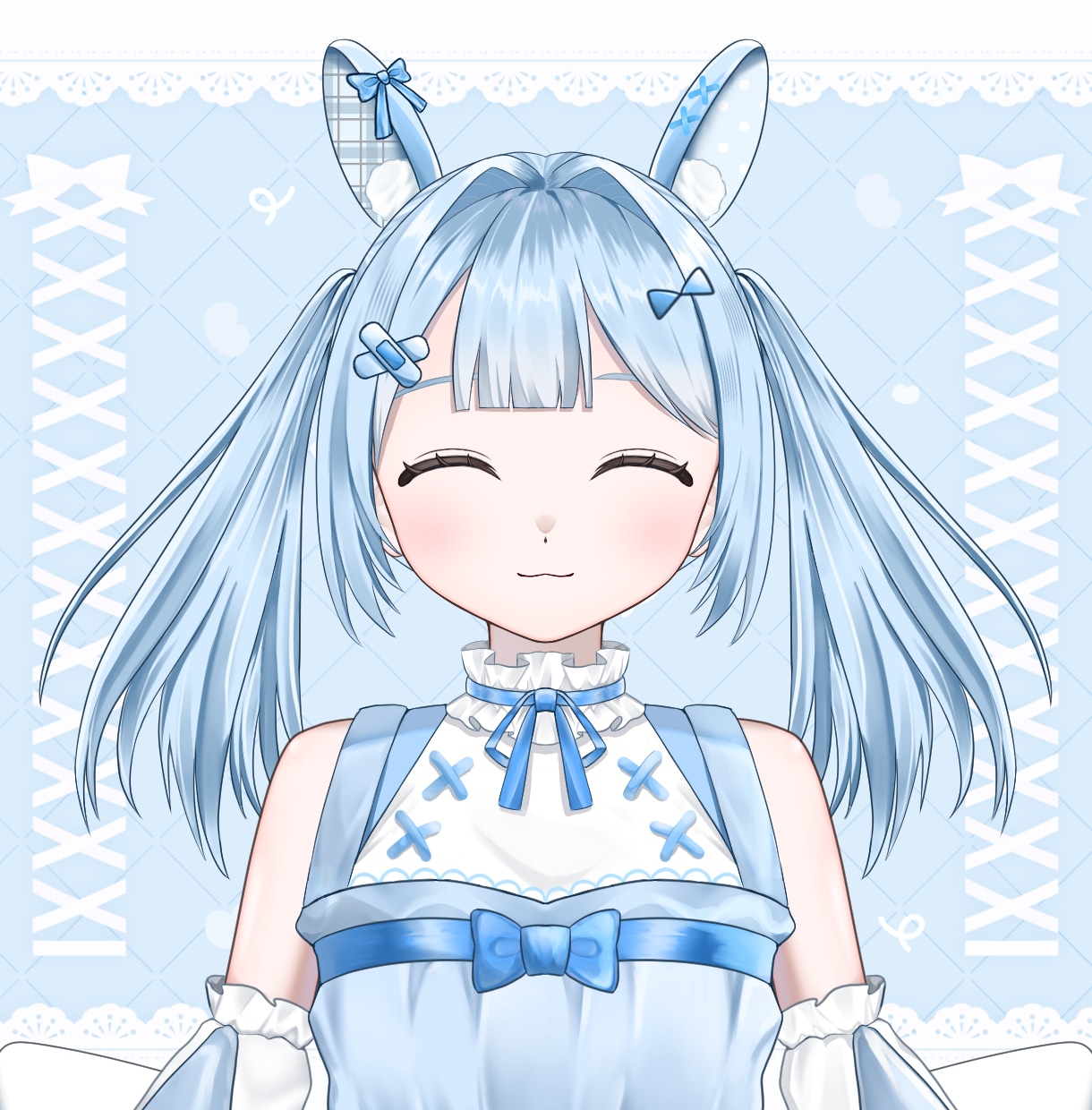 表情差分7種付き!水色うさぎ女の子販売いたします 最短即日納品!すぐにIRIAM等でご使用いただけます! イメージ8