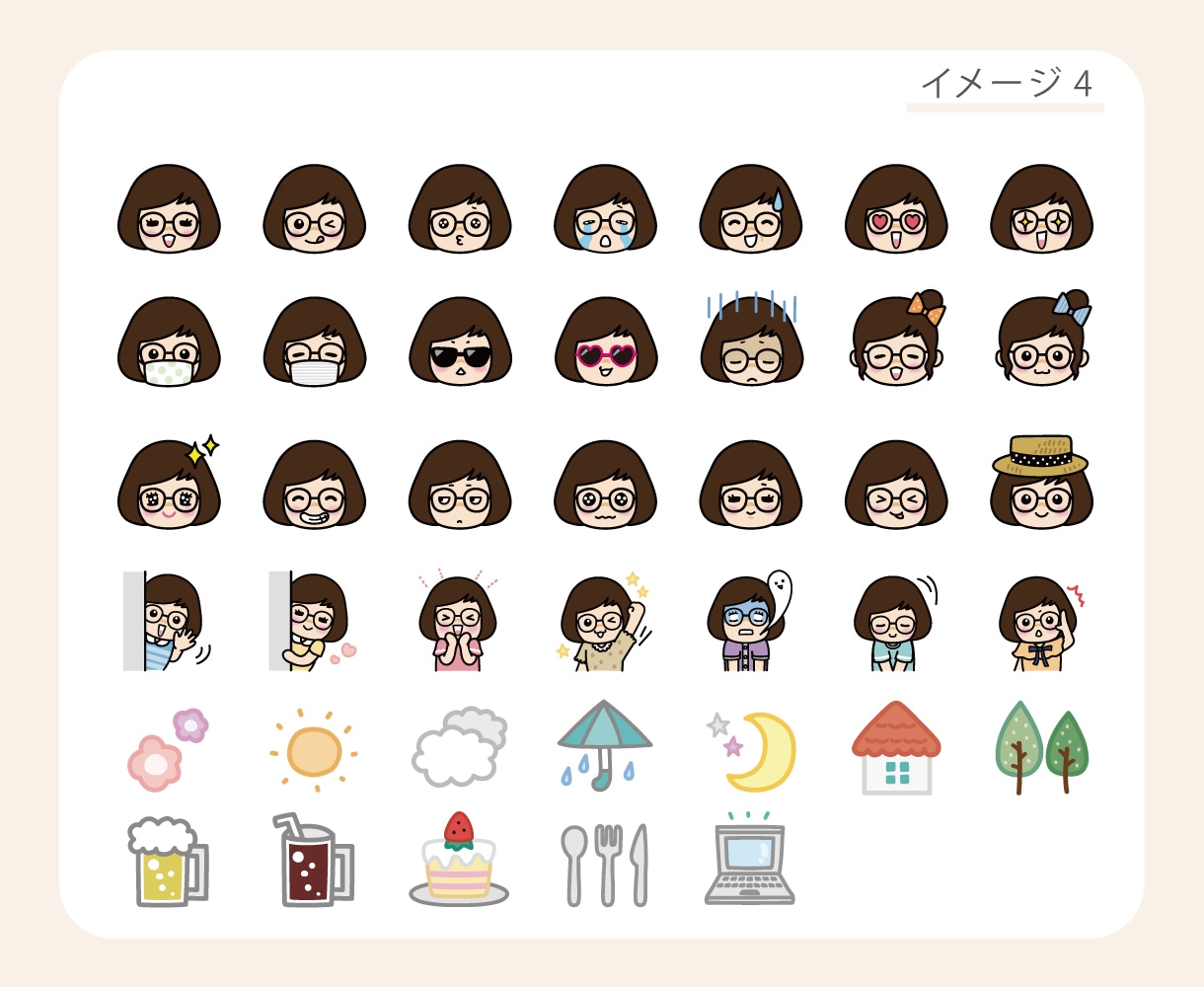 ゆるカワなLINE絵文字【40個】で作ります あなたのペットちゃんをゆるっと可愛いキャラクターにします♩ イメージ6