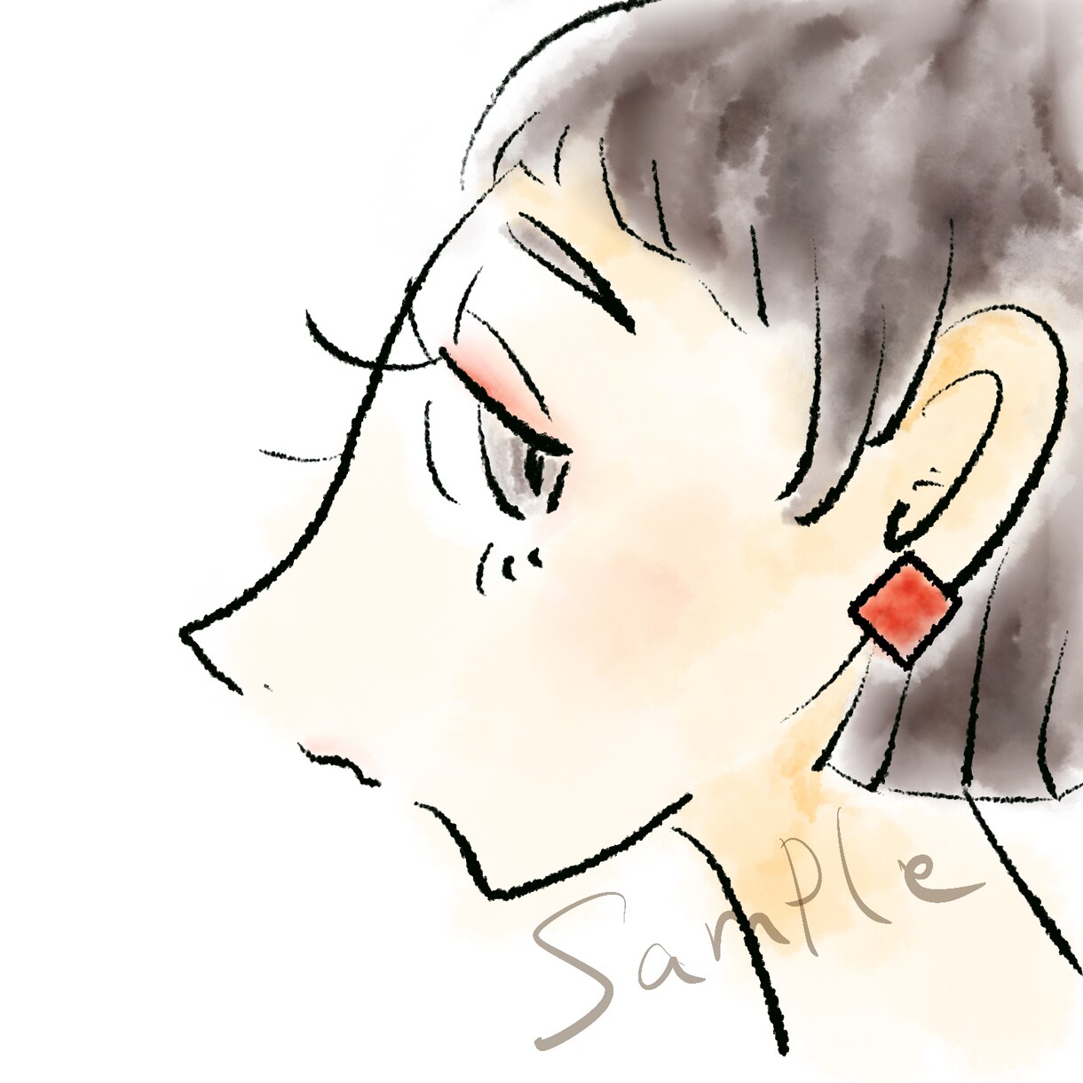 大人可愛い！目を惹く横顔のイラスト描きます パッと見てお洒落で好印象を持たれるイラストいかがですか？ イメージ3