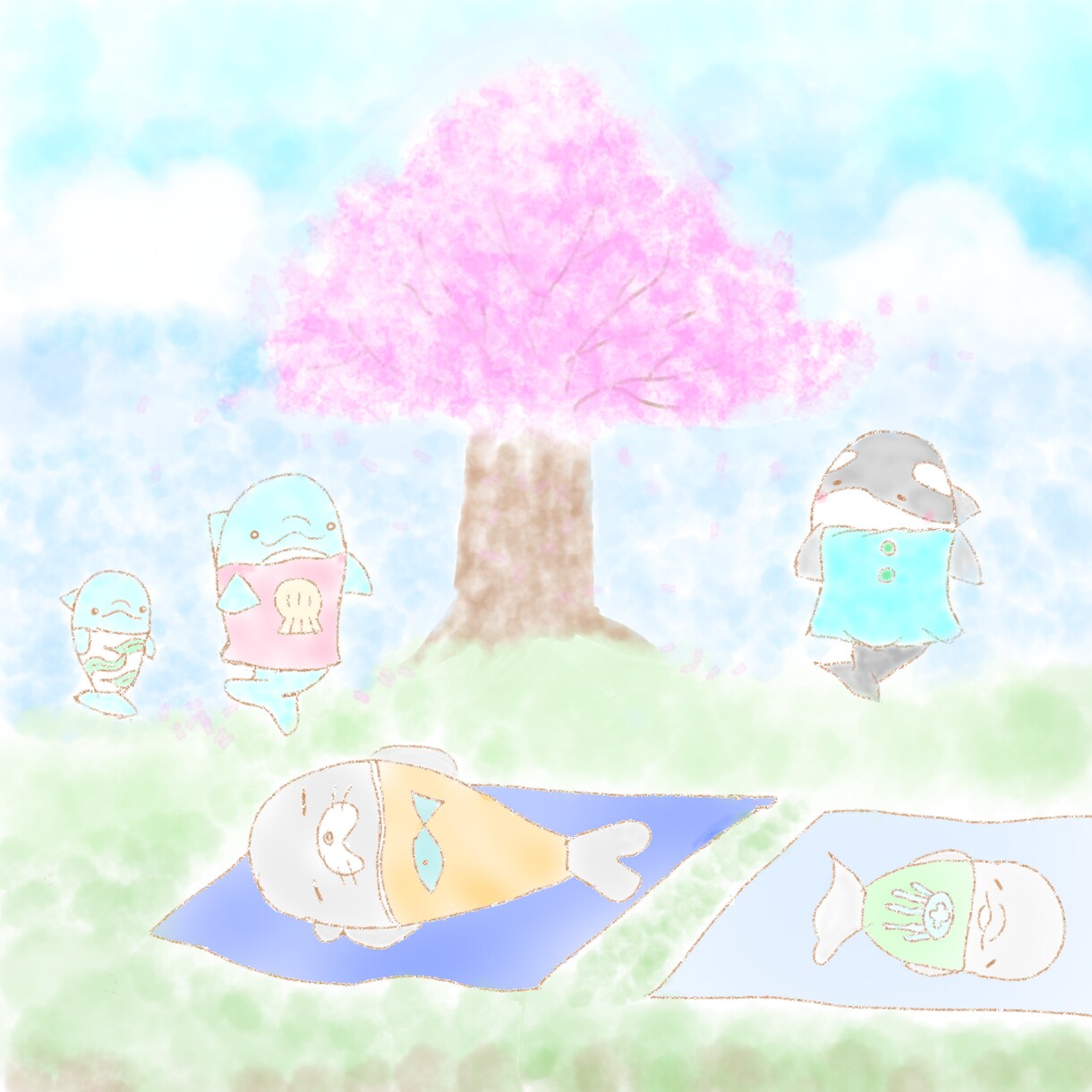 ゆるふわな海の生き物のイラスト・アイコンを描きます 海の生き物好き必見のゆるふわなイルカやシャチ達をあなたに！ イメージ4