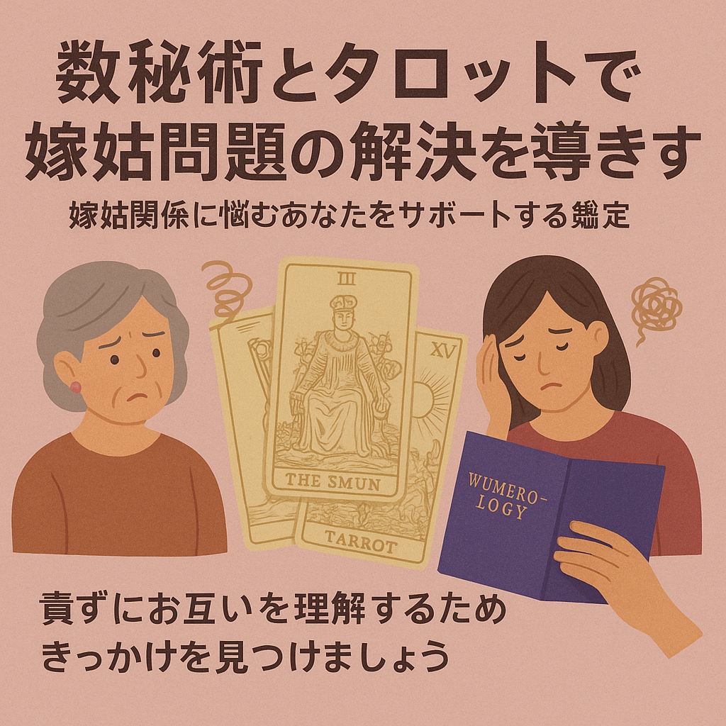 タロットと数秘術で嫁姑関係を和らげます 「なぜこんなにしんどいのか」が、言葉になると楽になる イメージ1