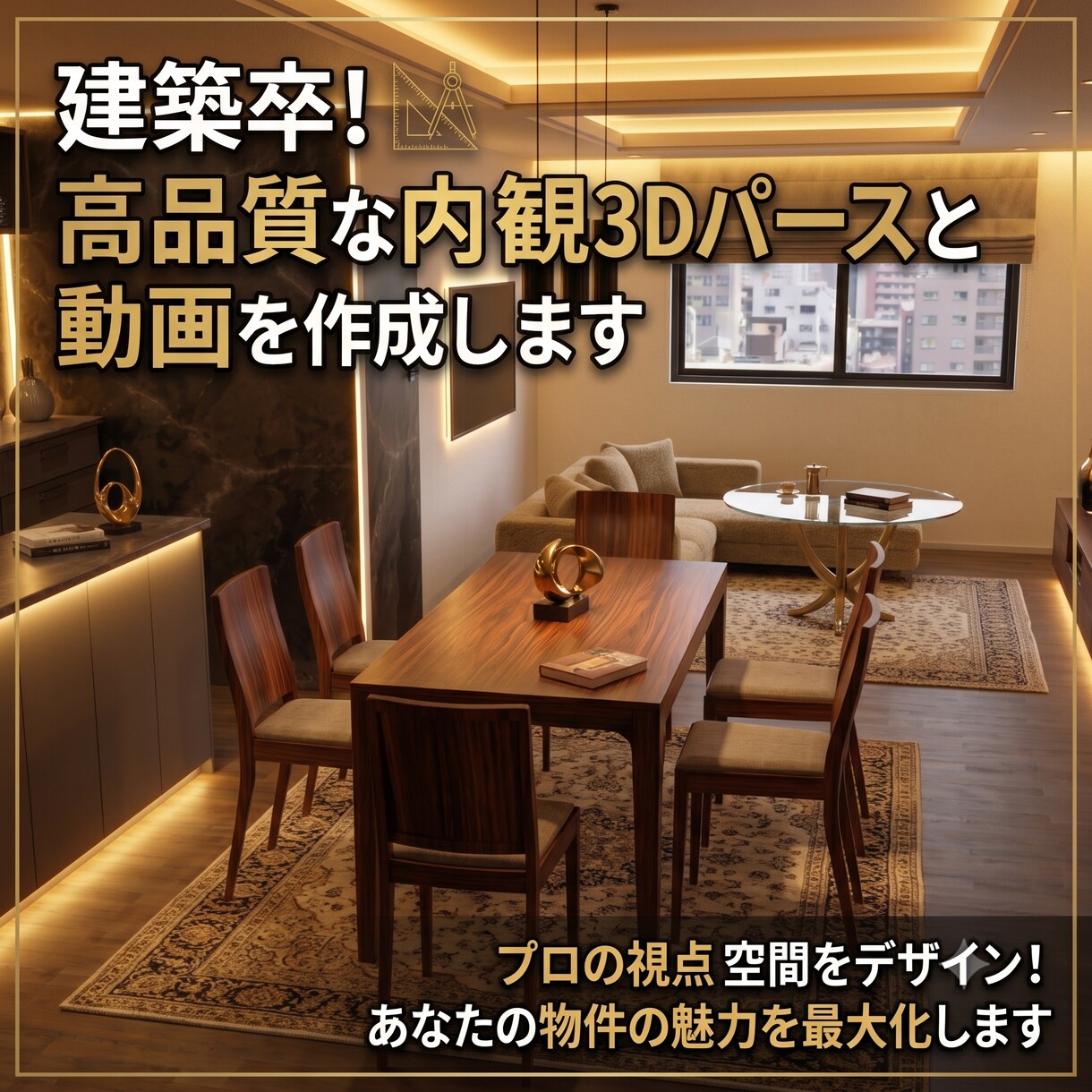 建築卒!高品質な内観3Dパースと動画を作成します プロの視点で空間をデザイン！あなたの物件の魅力を最大化します イメージ1