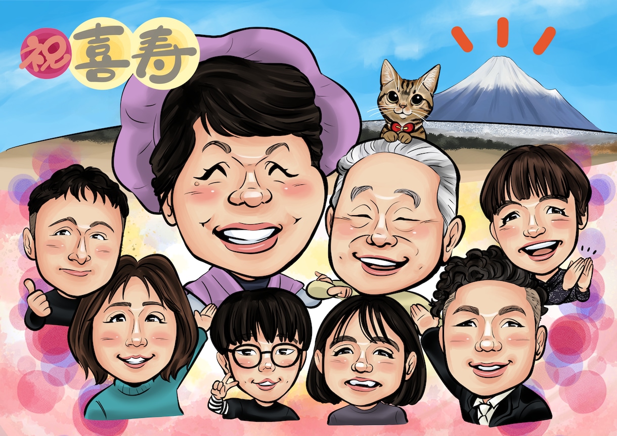 似顔絵師が作成！【デジタル似顔絵】作成します デジタルなのに温かい。データ納品の為スピーディーで安心。 イメージ1