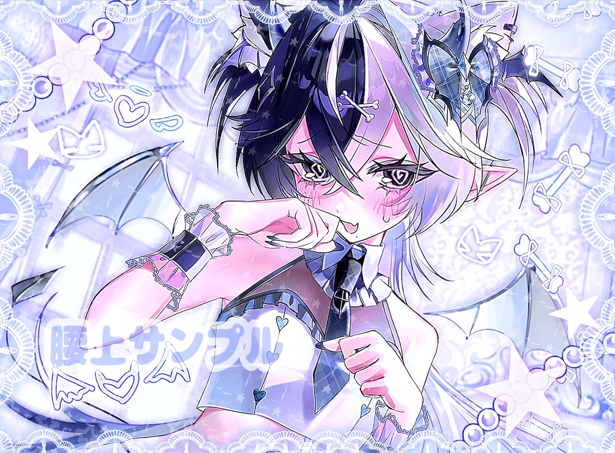 キラキラ個性的‎✧︎めろ可愛いイラスト描きます 商用利用◎／アイコン／MV／歌ってみた／ 等 幅広い用途！ イメージ2