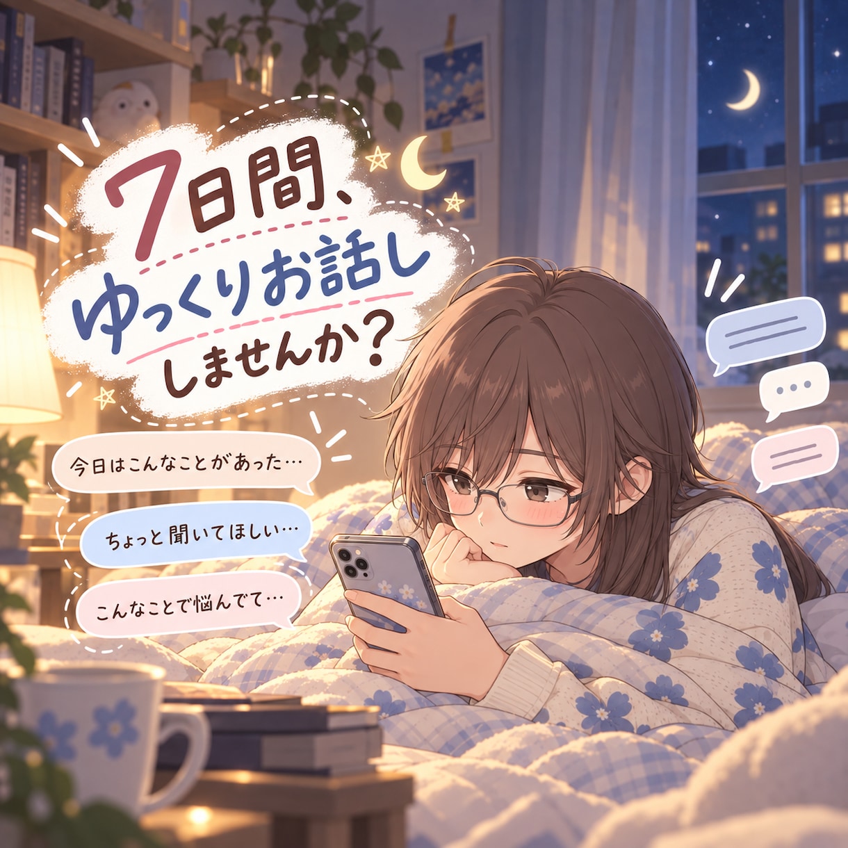 今日あったことや最近のお悩みを私と共有できます 悩みがあってもなくてもOK！性別を超えた私とお話しませんか？ イメージ1