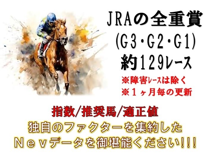 JRA全重賞の独自データを提供します ※【うまウマINDEX】のデータ配信サービス(１ヶ月)です。 イメージ3
