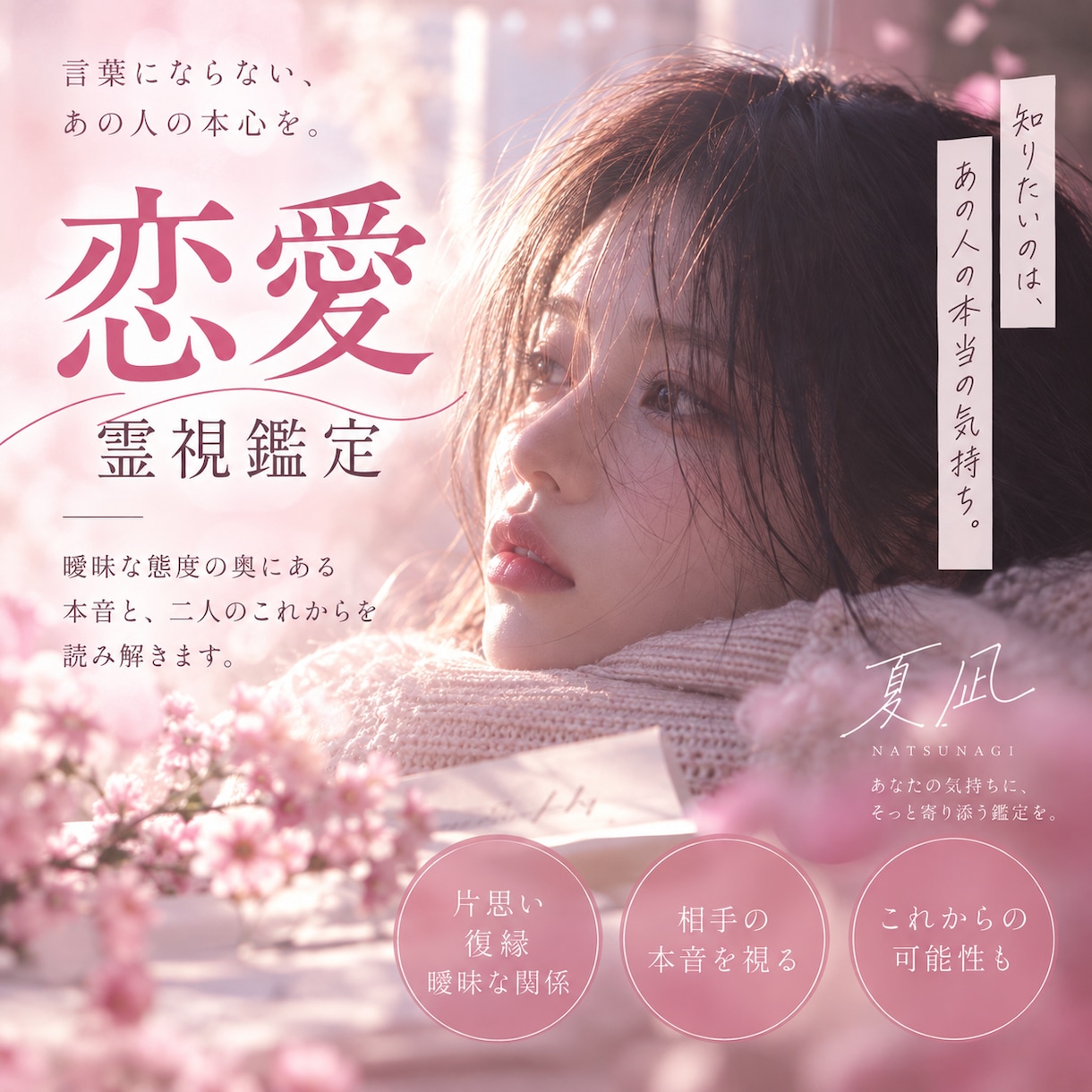 恋愛｜言葉にならないあの人の気持ちを視ます 曖昧な態度の奥にある本音と二人の今後を読み解きます イメージ1