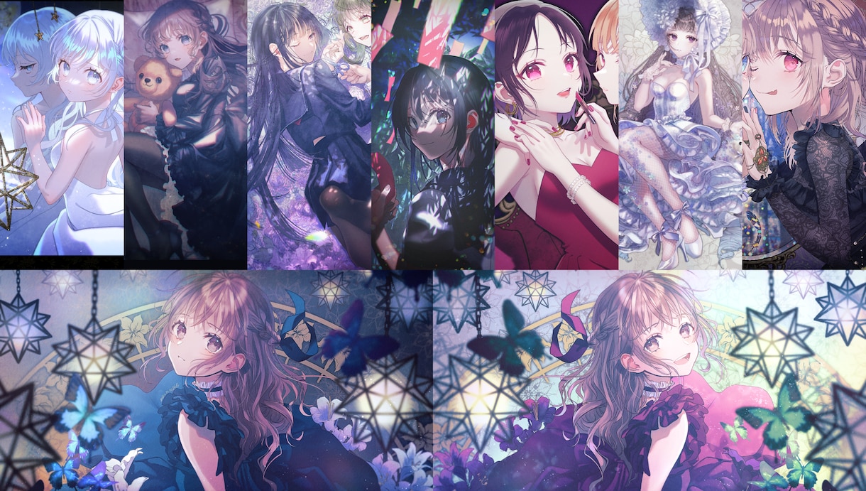 美麗なオリジナルキャラクターイラストお描きします キラキラした空気感のある絵が得意です!!! イメージ1