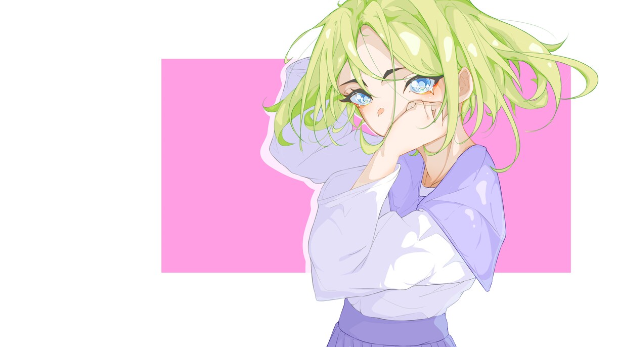Vtuber向け！配信画面・サムネイルを作成します 透き通るように可愛い女の子、とシンプルな背景が魅力 イメージ2