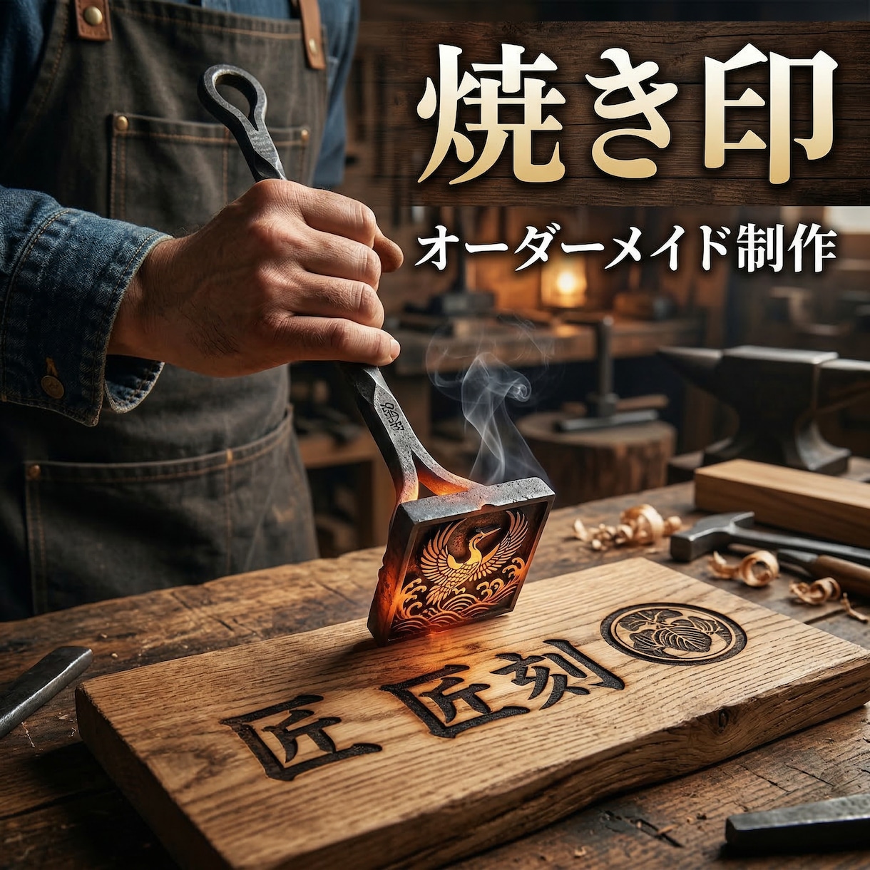 唯一無二の焼き印をオーダーメイド制作します 木工・革製品・パンに。あなたのデザインを高品質な焼き印に！ イメージ1