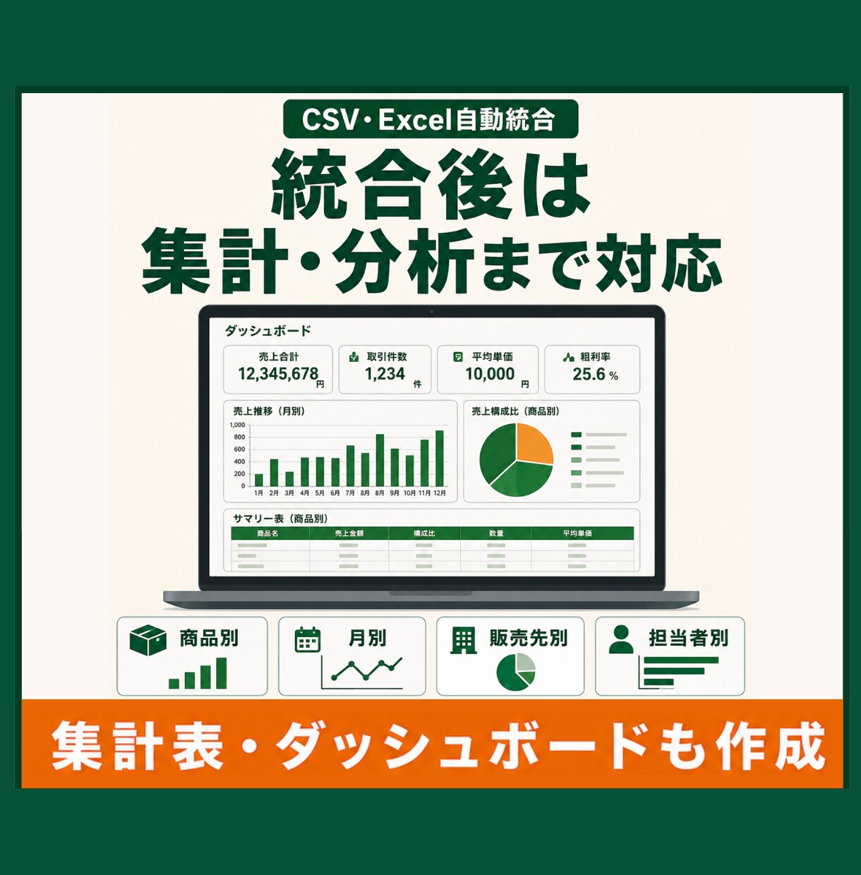 複数CSV・Excelファイルを自動統合します Power Queryで結合・整形・更新を効率化 イメージ6