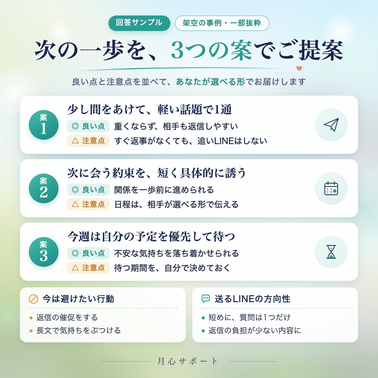 彼のLINEや言動から次の一歩を心理学で考えます ひとりで悩む夜に。片思い・復縁・交際中の迷いを一緒に整理 イメージ4