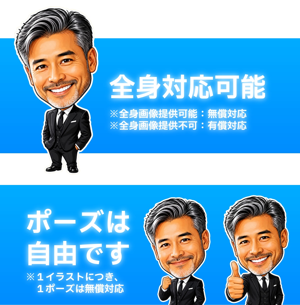 ビジネス・SNSに！高品質な似顔絵データ作成します あなたの良さを最大限活かした似顔絵にいたします！ イメージ3