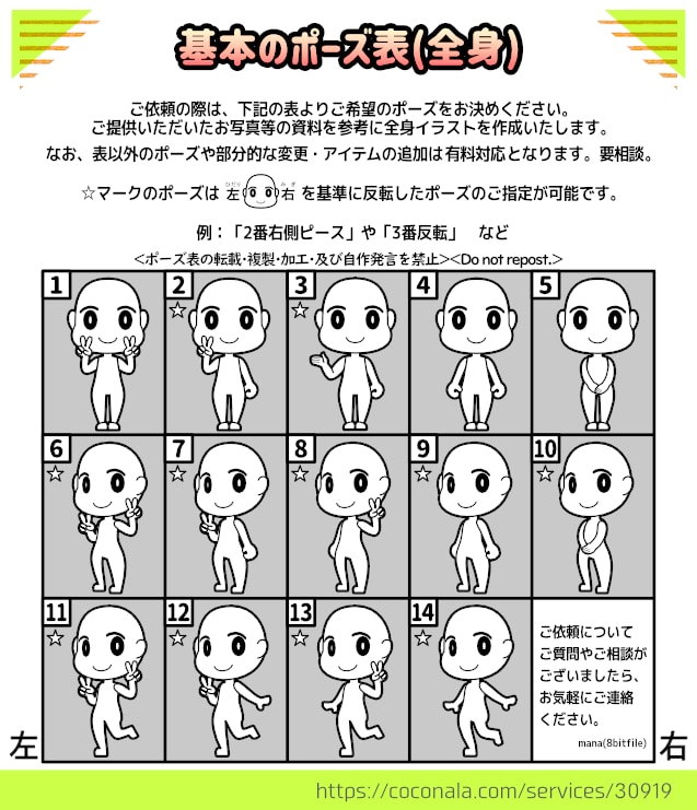 選べるポーズで写真を元に全身イラストを描きます 【商用可】あなたを可愛く二頭身デフォルメキャラクター化！ イメージ2