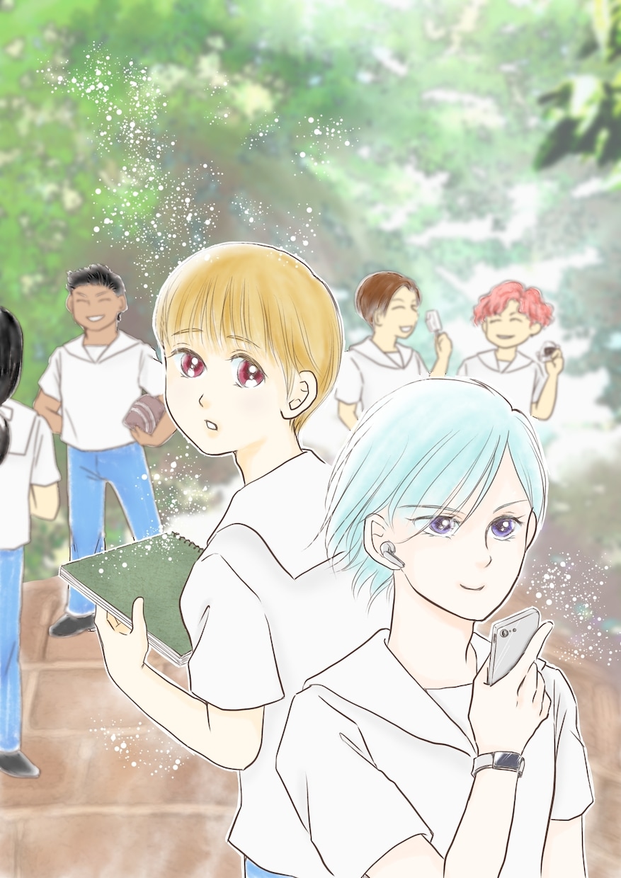 レトロかわいい人物イラスト描きます アナログ風のタッチで昭和っぽくエモいアイコンはいかがですか イメージ9