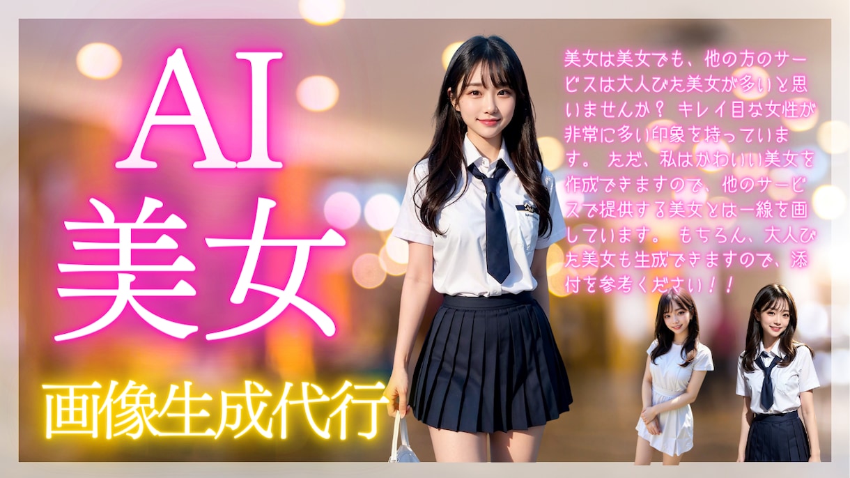 AI美女画像生成代行します 美女の中でもかわいい系の美女作成を得意とします！ イメージ1