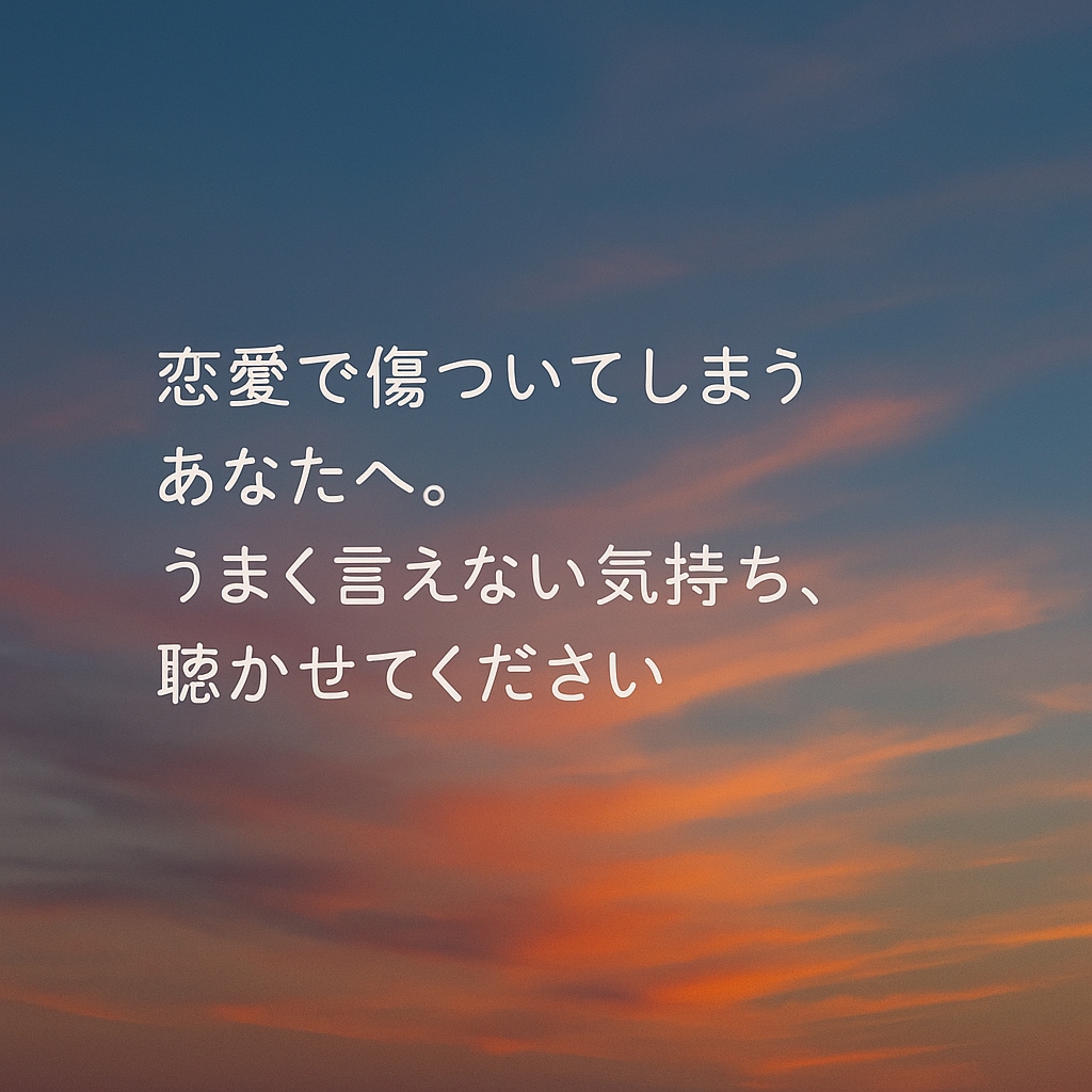 恋愛で傷ついてしまうあなたへ。ます うまく言えない気持ち、聴かせてください イメージ1