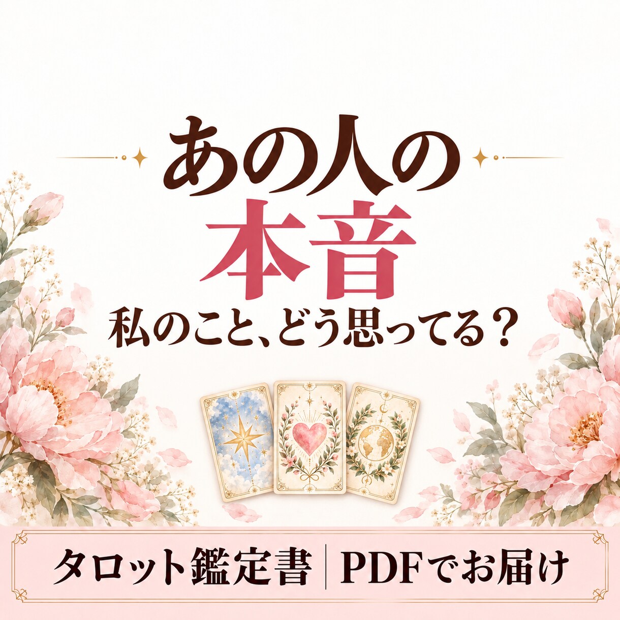 あの人の本音を占うタロット鑑定書作成します 音信不通・片思い・複雑愛の悩みに寄り添うPDF納品 イメージ1