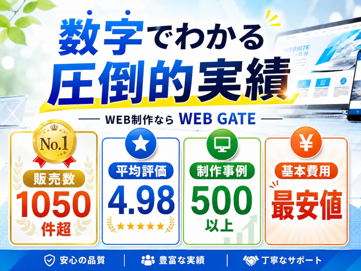 3冠達成！ワードプレスでホームページを制作します WEB制作＆デザイン部門1位（販売数・評価数・お気に入り数） イメージ1
