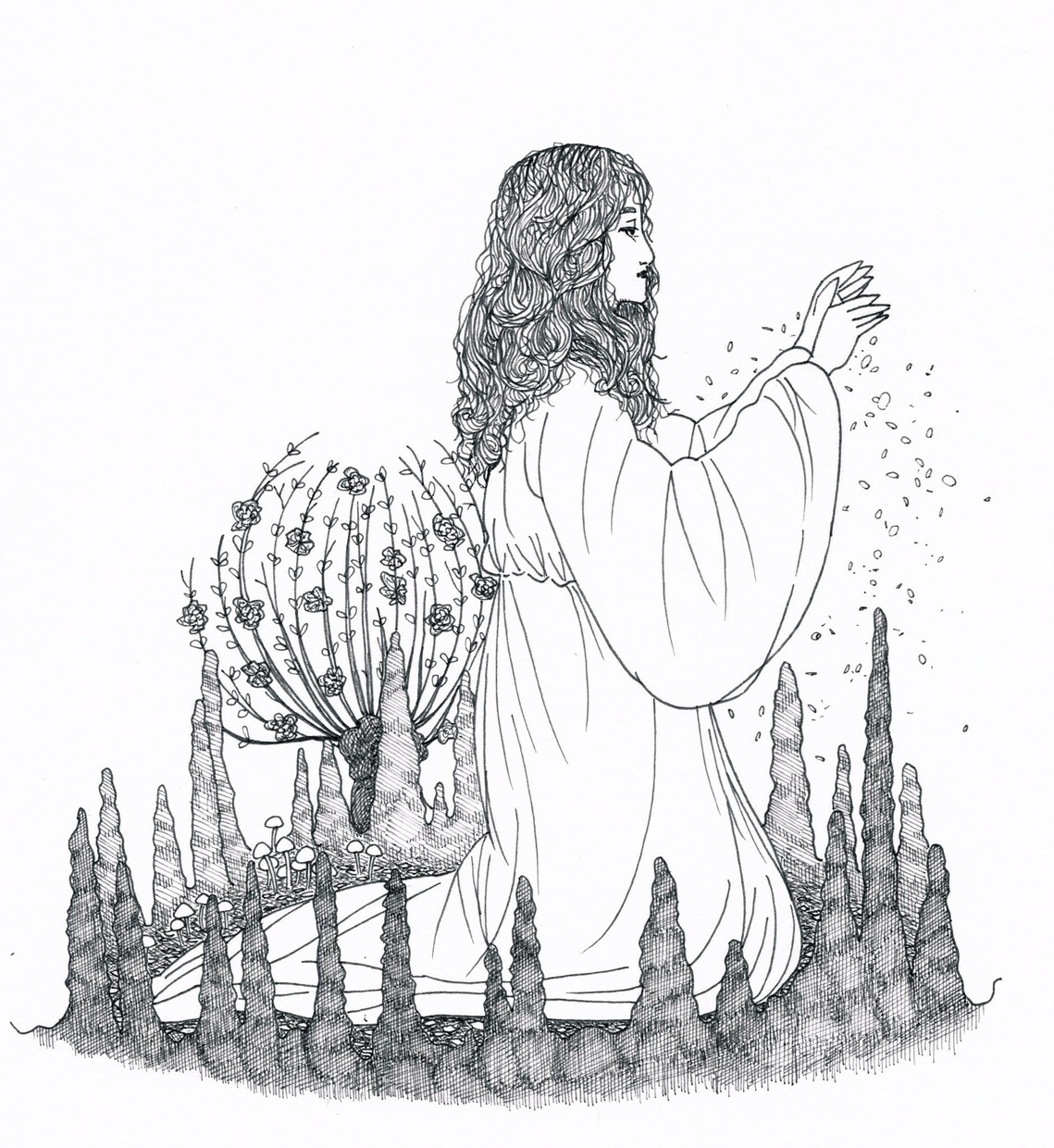 幻想的なモノクロのイラストを描きます 【アイコン、挿絵にも】ペン画家による繊細でおしゃれなアート イメージ6
