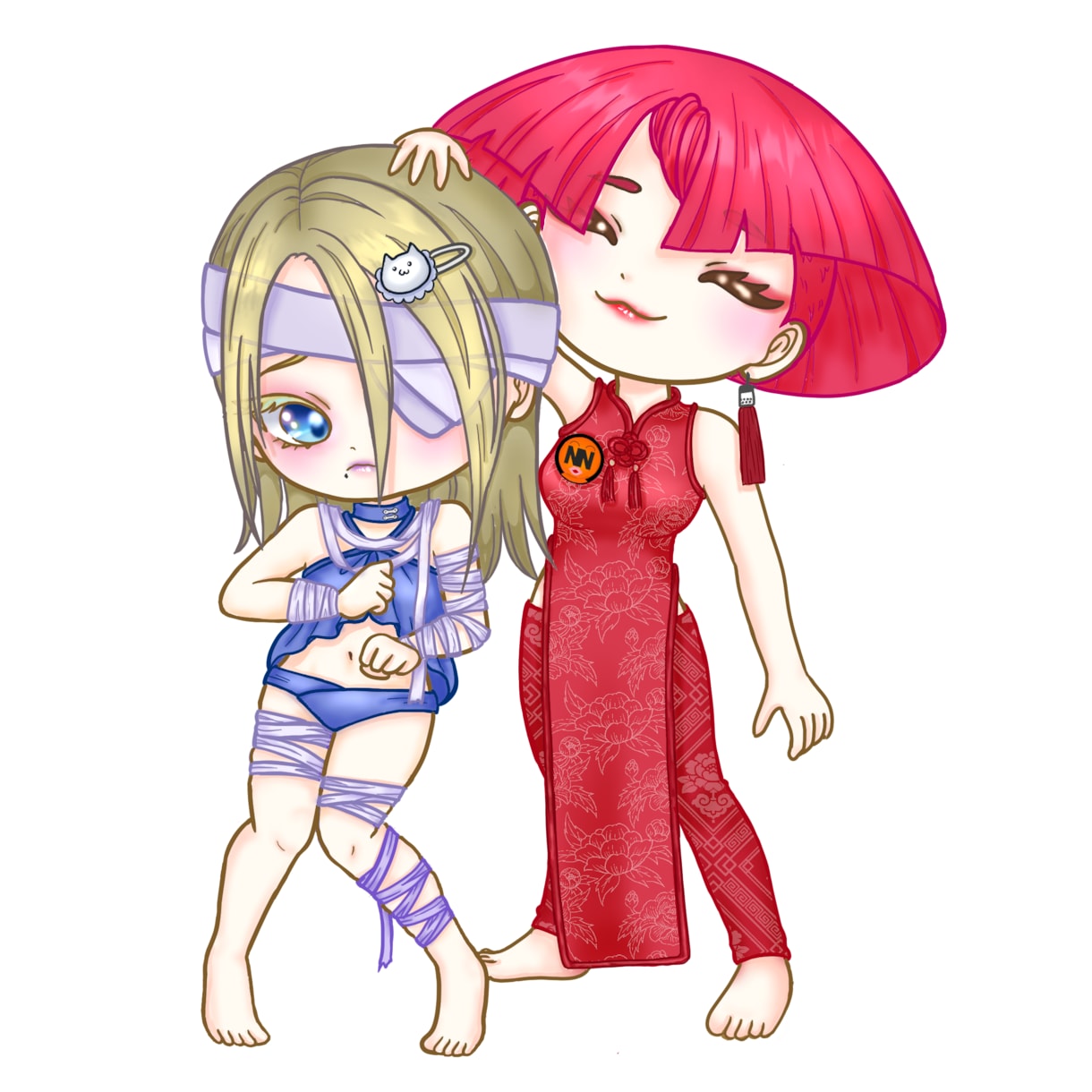 カップルやお友達同士のかわいいペア画を作成します ミニキャラでも等身でも描けますので、お気軽にご相談ください！ イメージ2