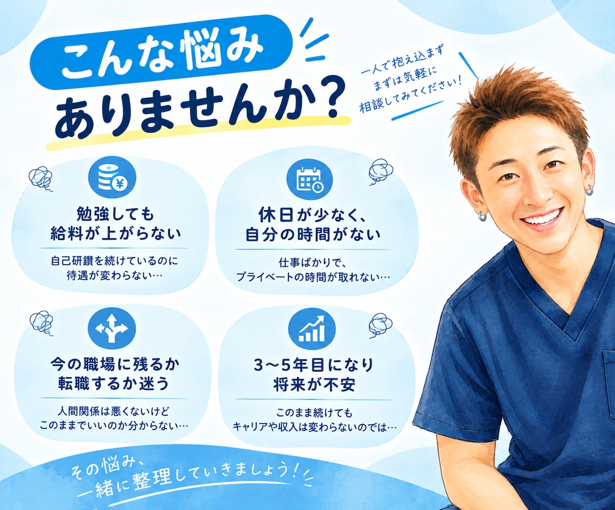 理学療法士の転職・キャリア相談に乗ります 待遇や働き方の悩みを14日間一緒に整理します イメージ2