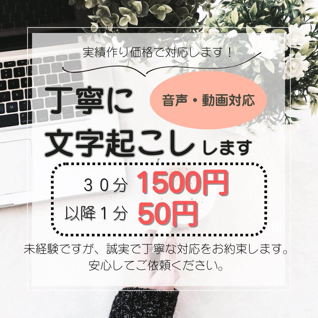 実績作り価格│音声・動画│丁寧に文字起こしします 丁寧に作業・対応いたします！! イメージ1