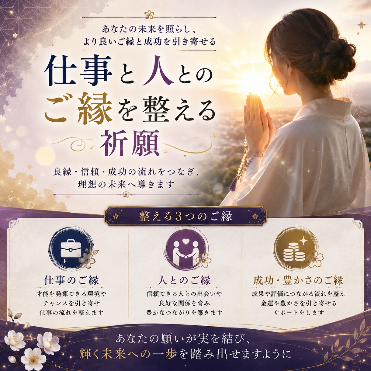 仕事と人とのご縁を整える祈願をします 仕事・人間関係・金運のご縁を丁寧に整えます イメージ2