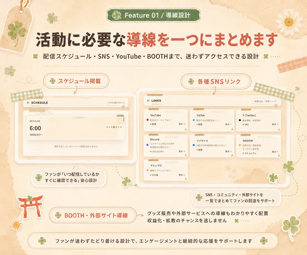 VTuber活動者向け！魅力が伝わるHP制作します SNSやBOOTHもまとまる、あなただけの公式HP！ イメージ2
