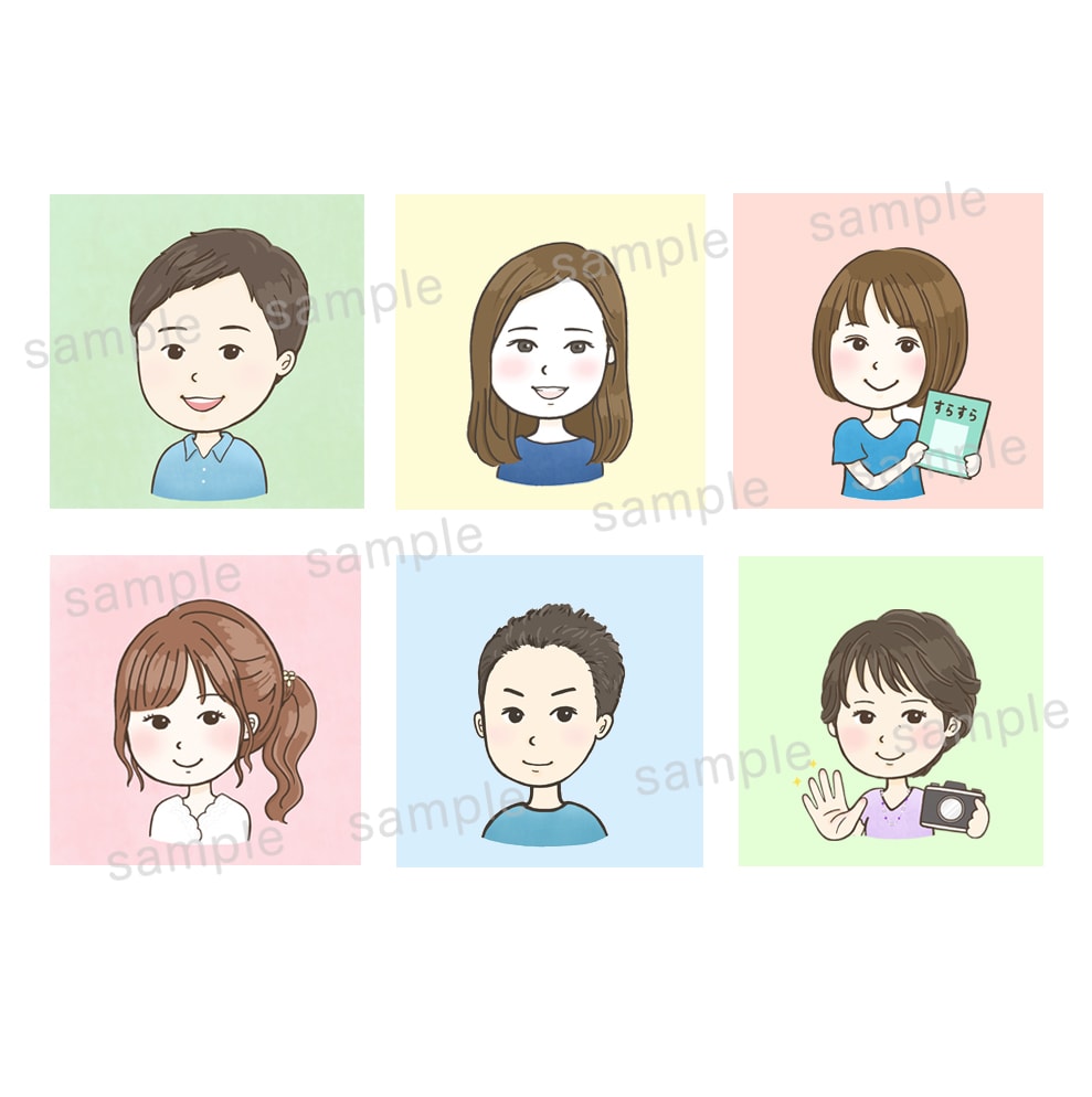 優しい雰囲気のほのぼの似顔絵を作成します ゆるくてまるっこいタッチの似顔絵です。 イメージ4