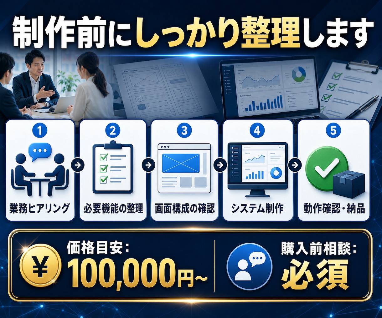 あなた専用の業務管理システムを作ります 顧客・案件・申込管理を専用システム化 イメージ4