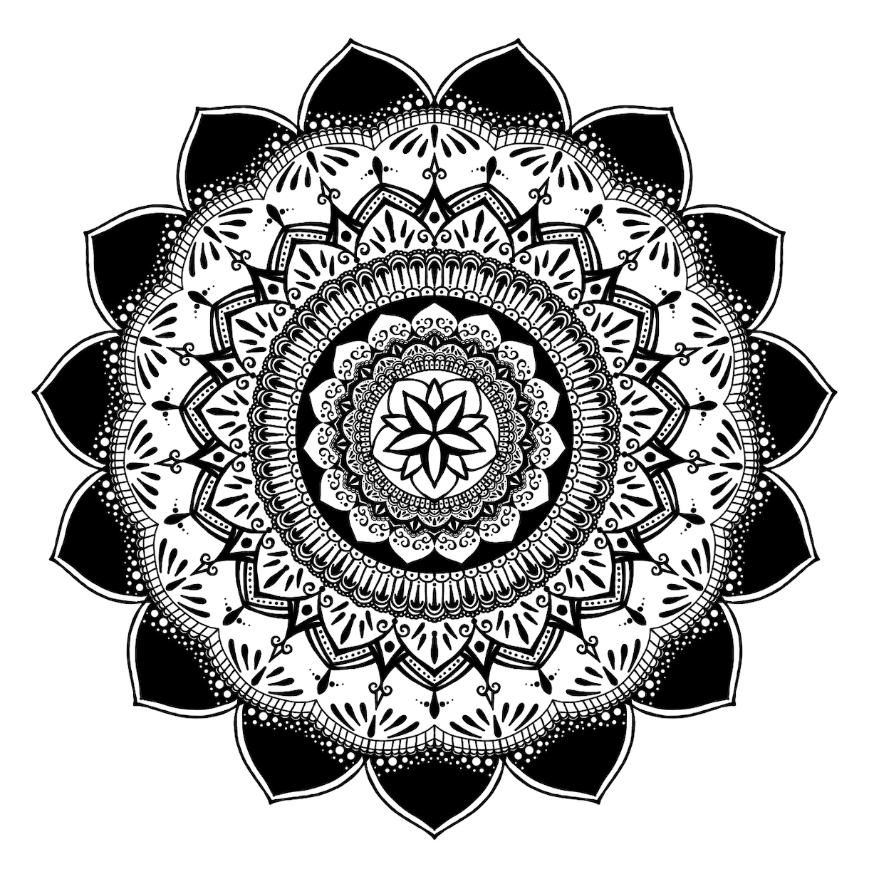 商用可！オリジナル曼荼羅アート描きます アイコン・ロゴ・タトゥー・名刺・看板に。高画質納品 イメージ2
