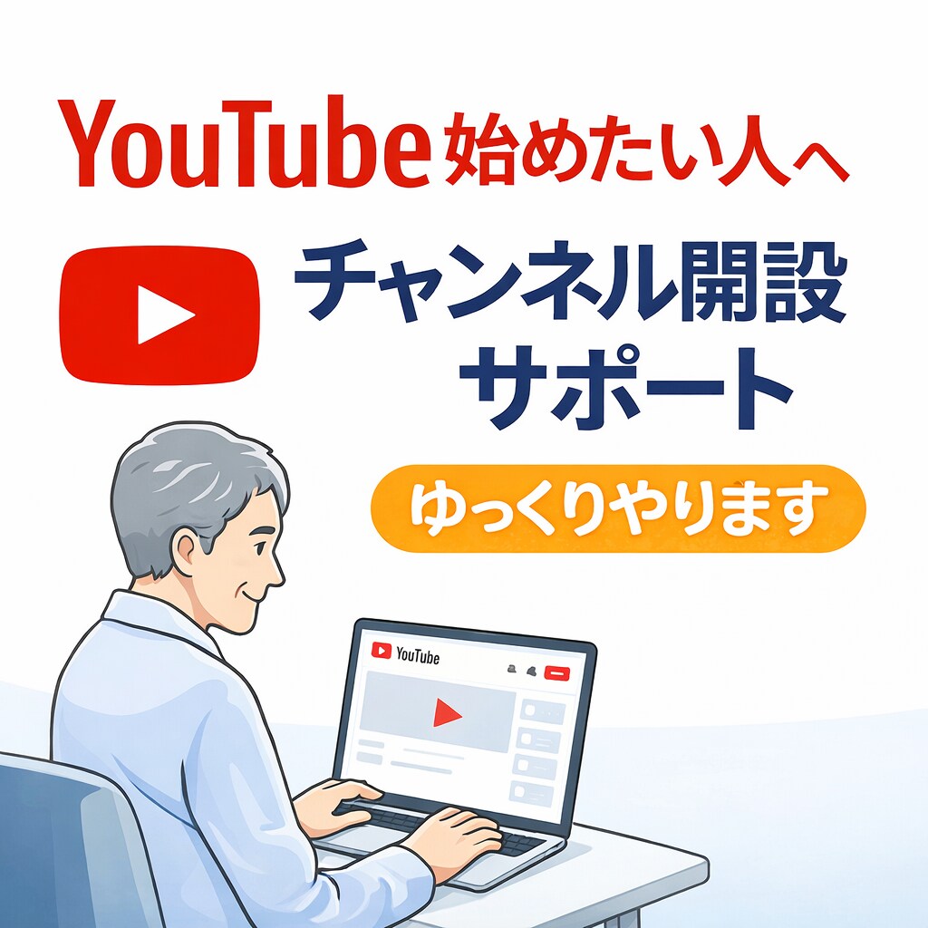 YouTubeチャンネル設計と始め方教えます 初心者・シニア歓迎｜何から始めればいいか分からない方 イメージ1