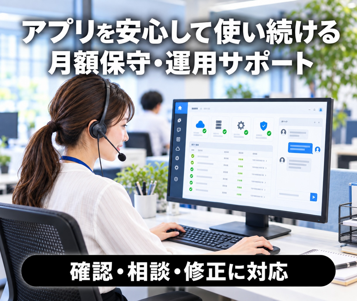 制作したWebアプリの保守・運用をサポートします 動作確認・不具合修正・操作相談まで継続対応します イメージ1