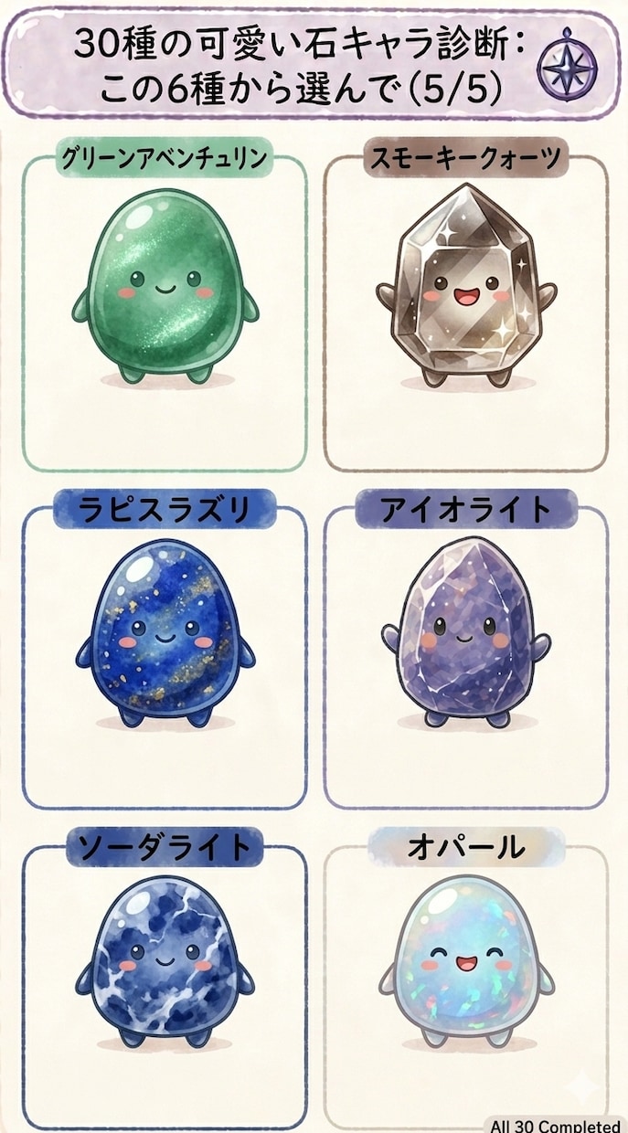 気になる石から今の本音を読み解き画像診断付きます モヤモヤを30種の石キャラが可愛いお守りメッセージに変えます イメージ7