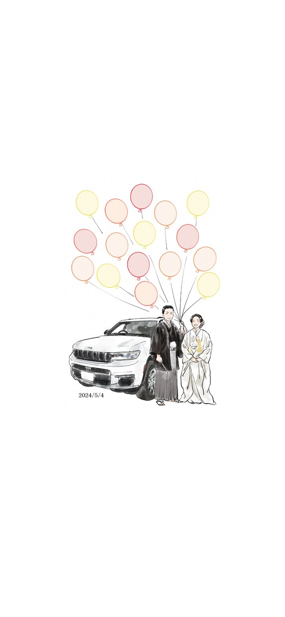 愛車とウェルカムボード描きます 大切なお車に乗ったり寄りかかったりイラストなら自由自在◡̈ イメージ7