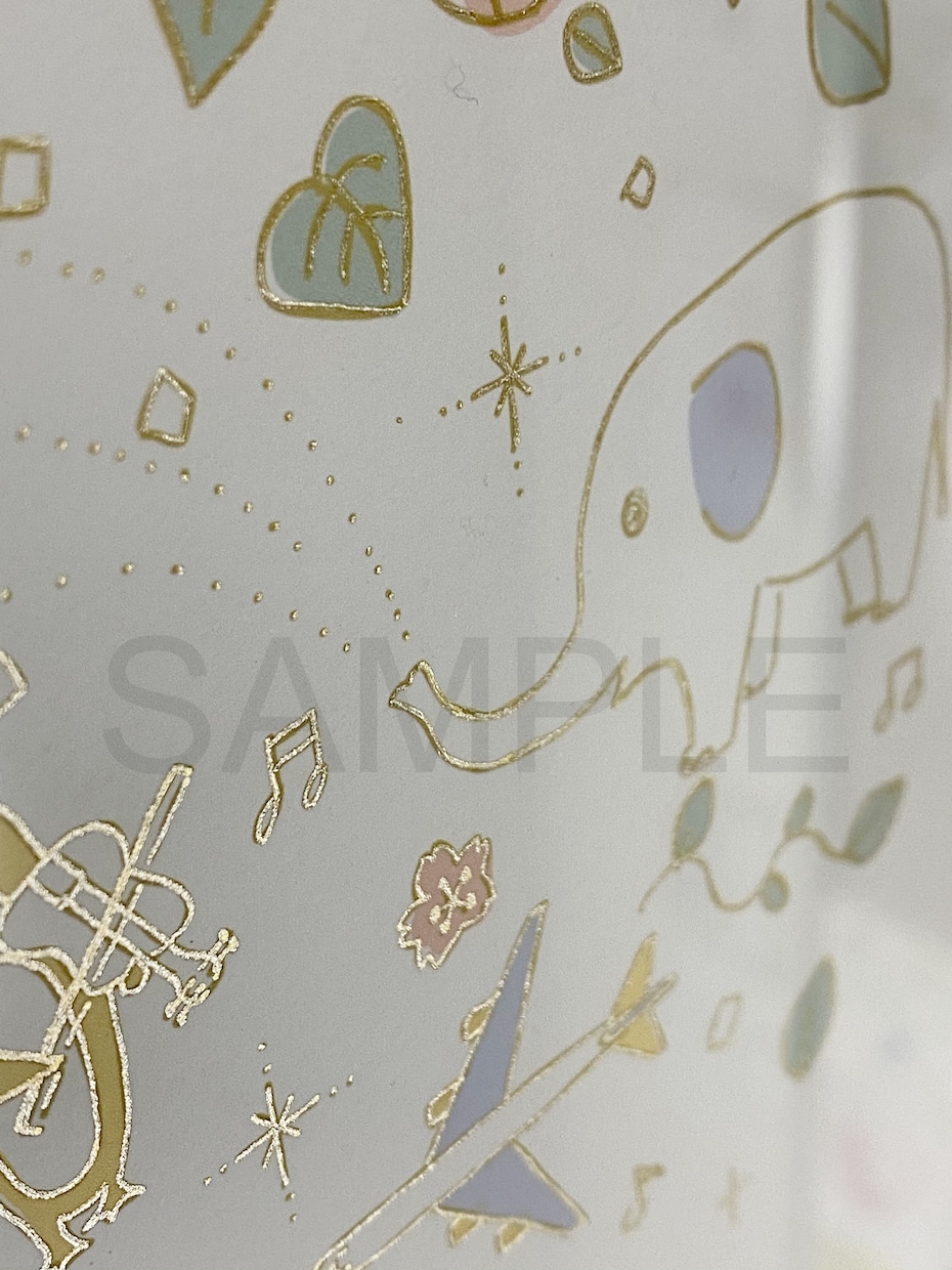 ずっと飾れる金のウェルカムボードを制作します ２人の似顔絵と好きなものを輝く金のラインで描きます。 イメージ5