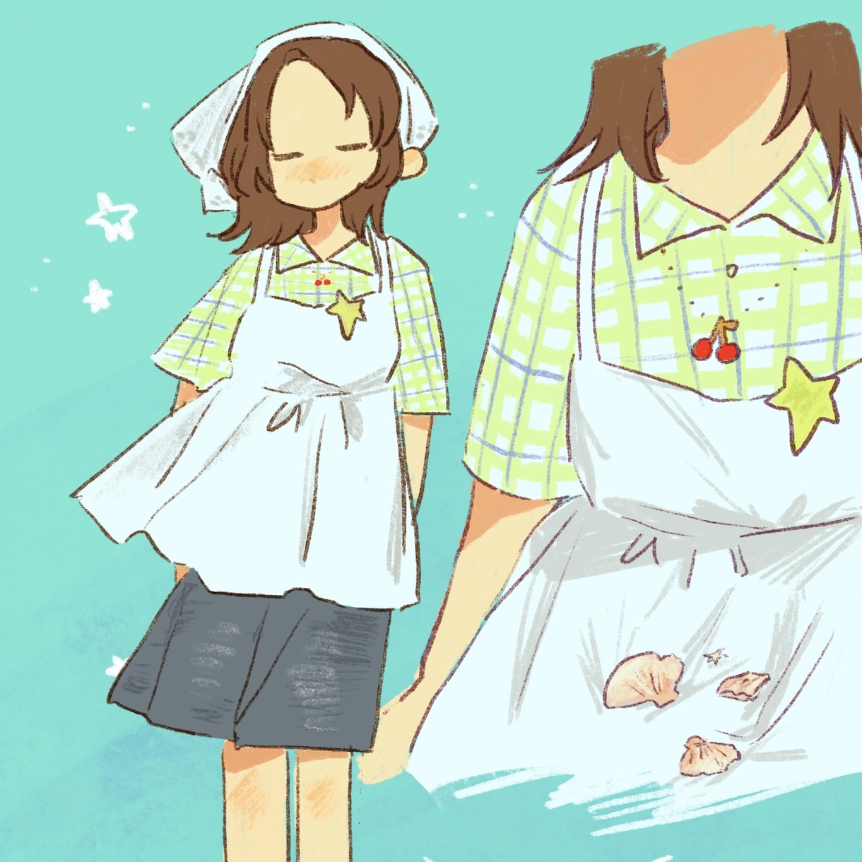 絵本のようなタッチで人物イラストを作成します 柔らかみのあるキャラクターイラスト イメージ1