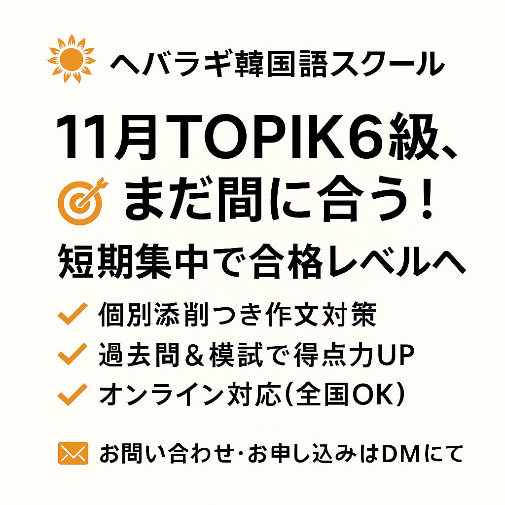 TOPIK6級合格に特化した対策レッスンします TOPIK6級取得に向けた効果ある勉強法を一緒に実践します イメージ1