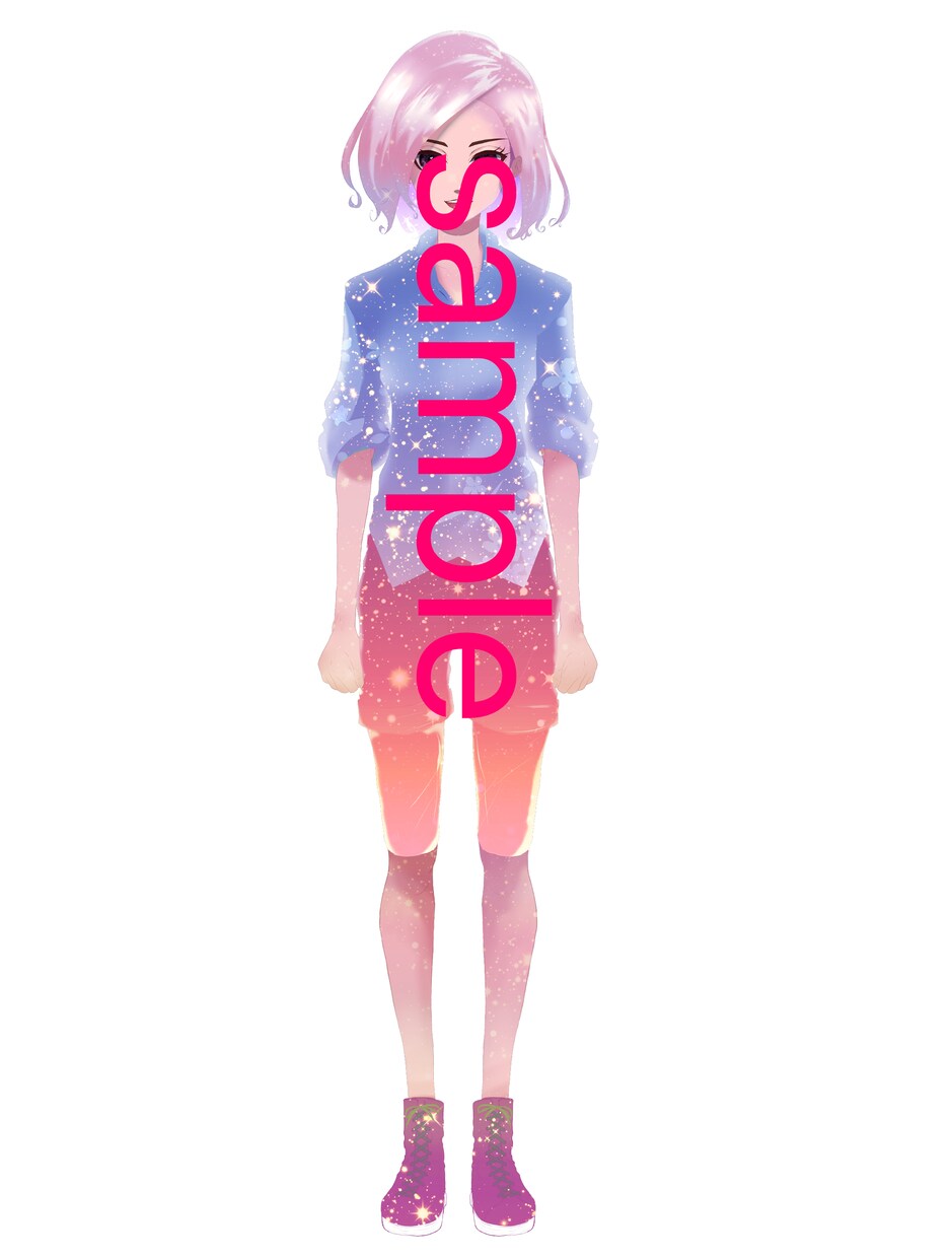 やたらキラキラしてる子あげます パーツ分けのみです。psdファイルでのお渡しになります。 イメージ2